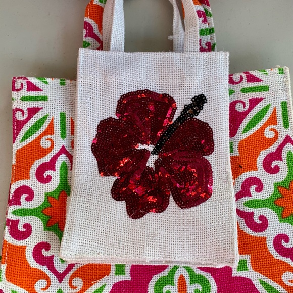 Valentine’s Day Gift Set Reusable Tote Bags 💟Flamingo & Hibiscus Variations - Picture 10 of 10